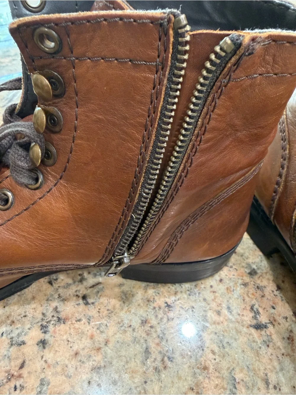 Steve Madden Men’s Brown Leather Lace-up Ankle Boots Size 9